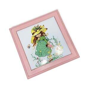 Vintage Holly Hobbie Wooden Tile Top Jewelry Box